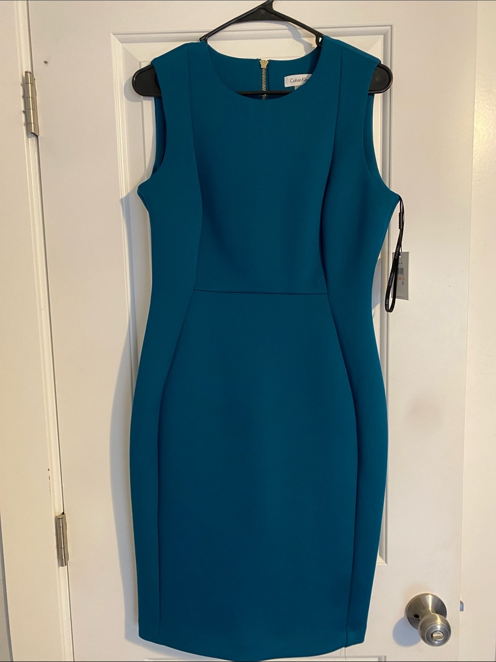 Calvin Klein Teal Sleeveless Sheath Dress
